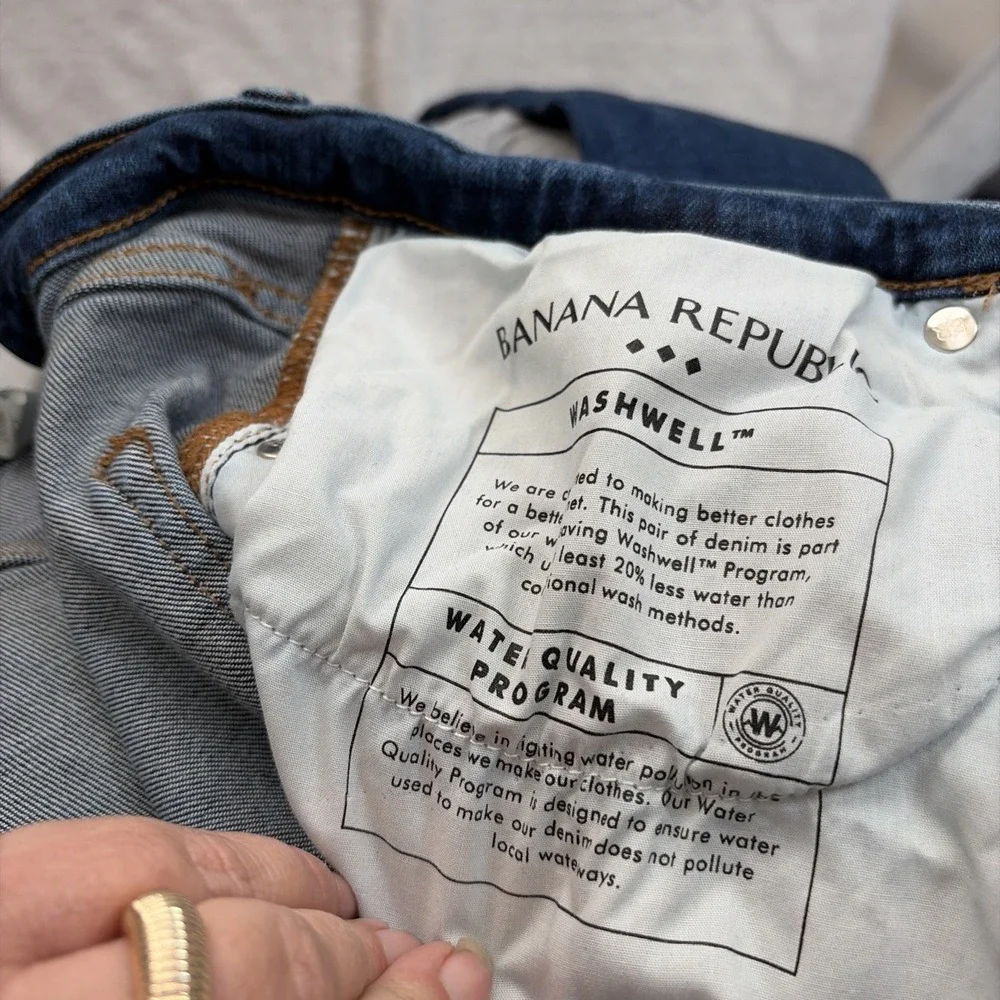 Banana Republic Women's Cropped Bootcut 34/18 Blue Jeans Dark Wash Button‎ Fly